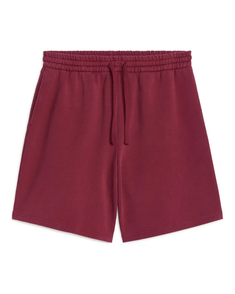 Arket Shorts aus Frottee Dunkelrot