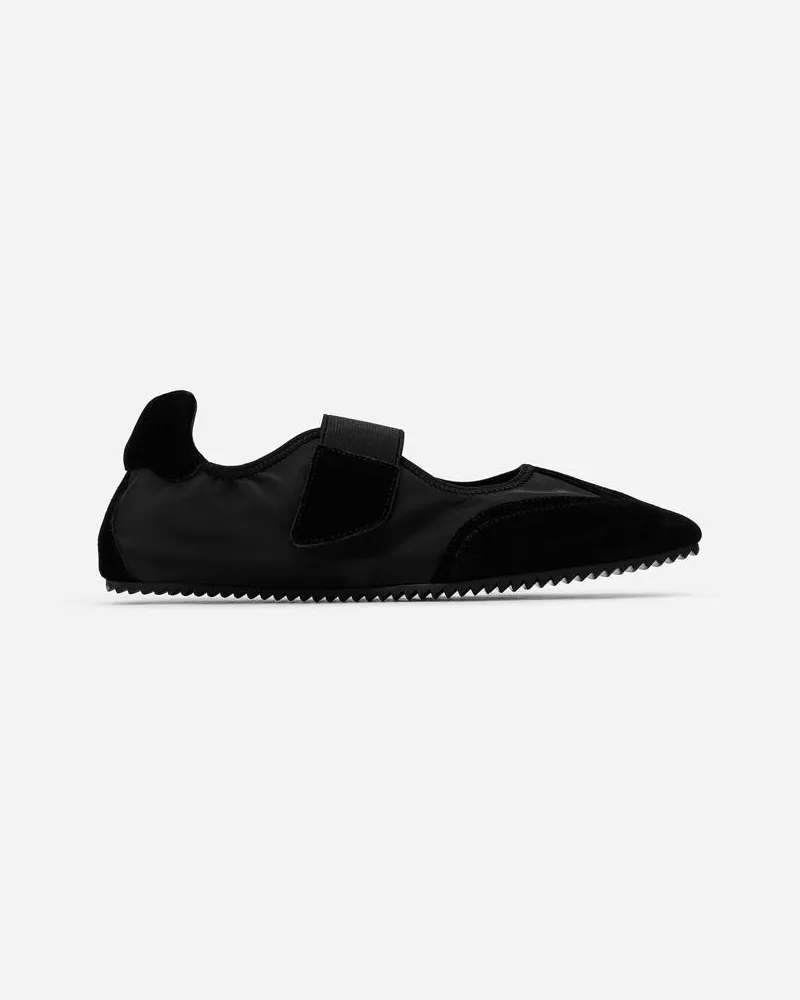 Arket Mary Jane Aus Veloursleder Und Nylon -Schwarz Schwarz