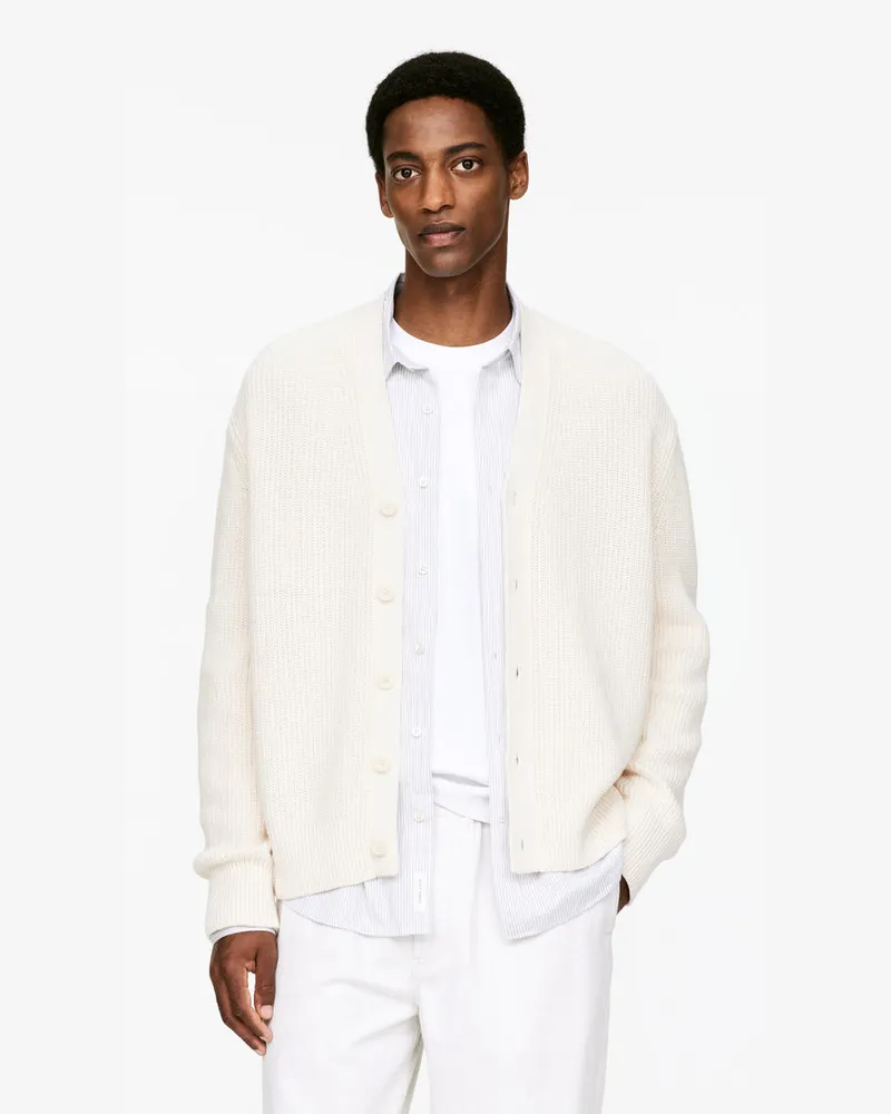 Arket Strickjacke Aus Leinenmischung -Weiß Weiß