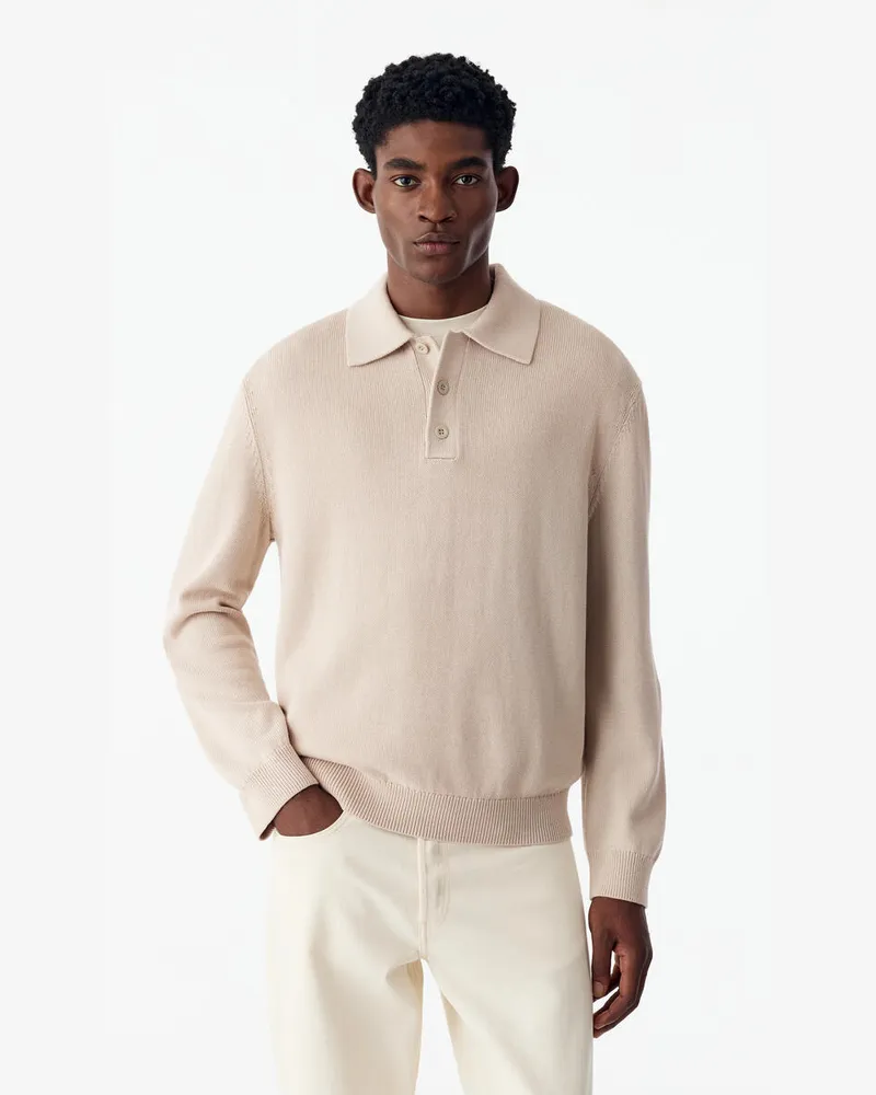 Arket Poloshirt Aus Baumwolle Und Lyocell -Beige Beige