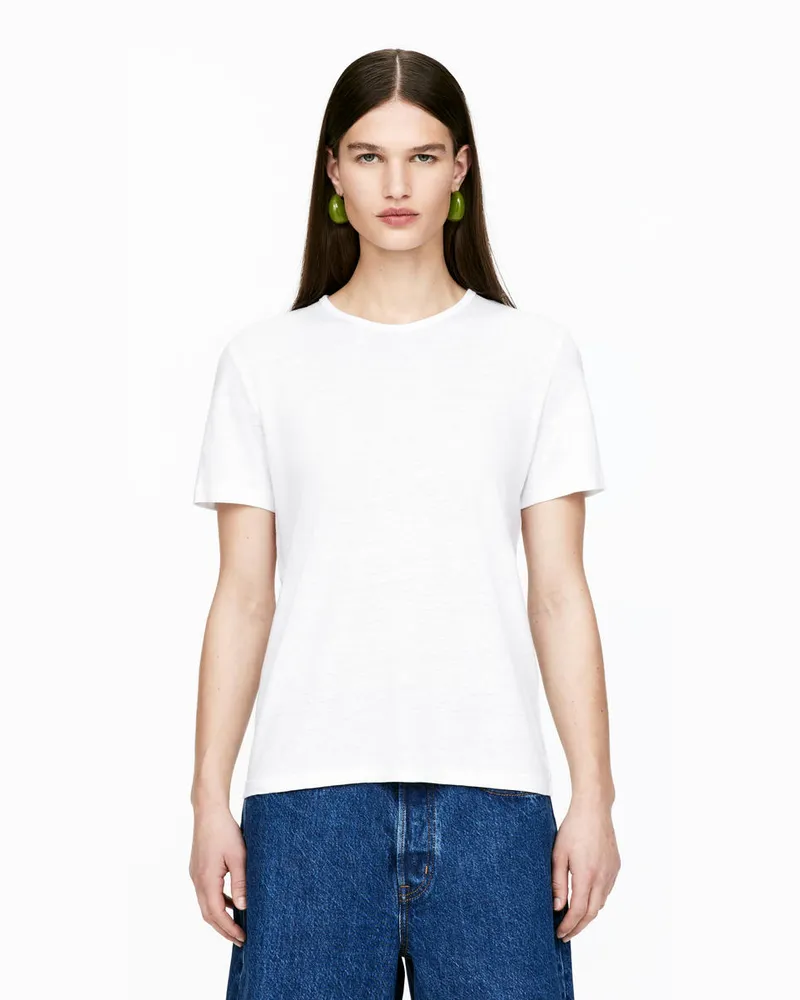 Arket T-Shirt Aus Leinenmischung -Weiß Weiß