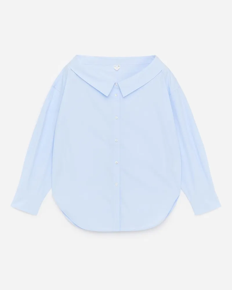 Arket Bluse Mit Weitem Ausschnitt -Blau Blau