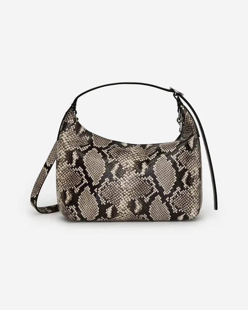 Arket Ledertasche Mit Kastiger Form -Schwarz Schwarz