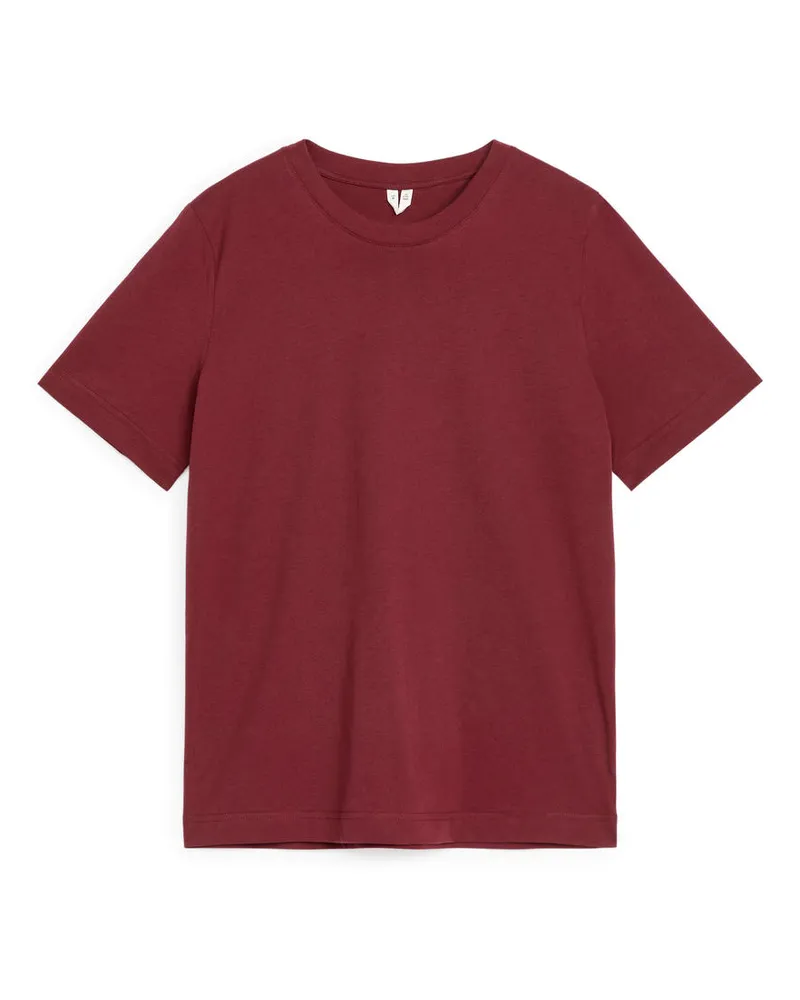 Arket Lily Leichtes T-Shirt - Rot Weinrot