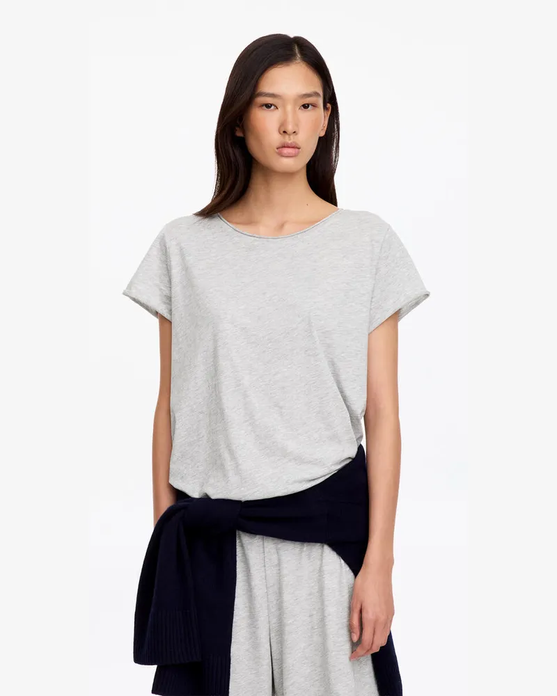 Arket T-Shirt Mit Rollkante -Grau Grau