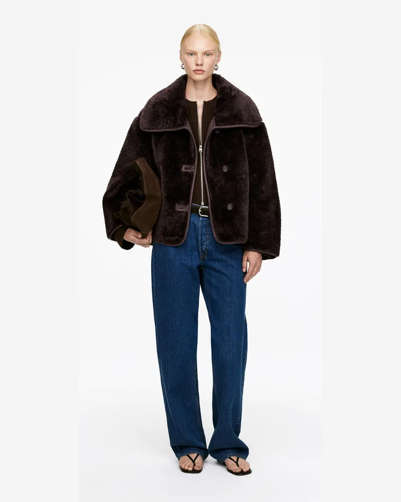 Arket Kurze Teddyjacke -Braun Braun