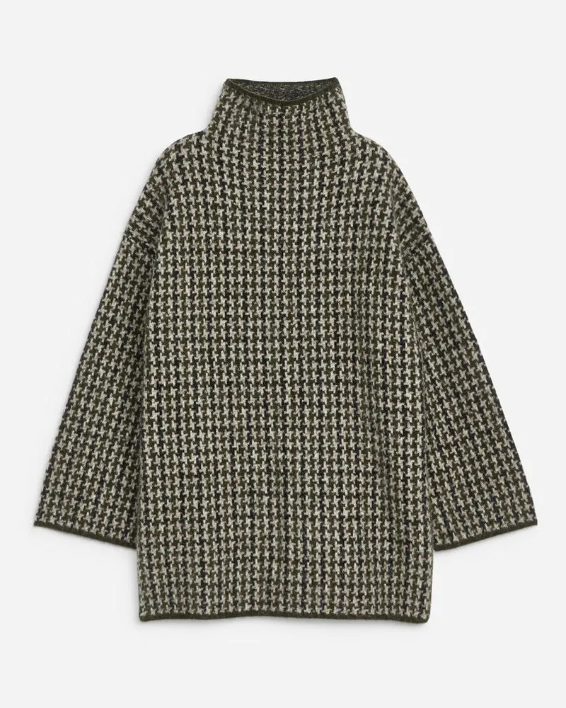 Arket Pullover In Jacquardstrick - Beige|Grün|Mehrfarbig Beige