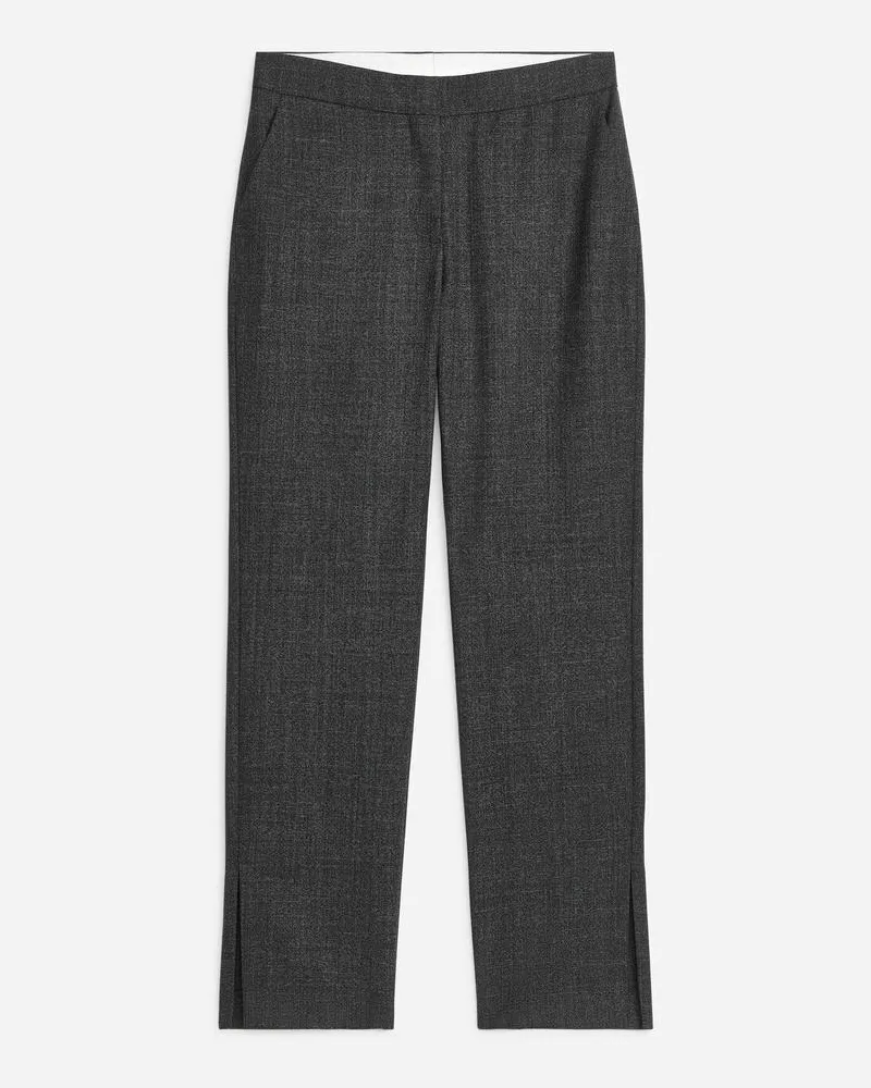 Arket Taillierte Hose Mit Geschlitztem Saum -Schwarz Schwarz