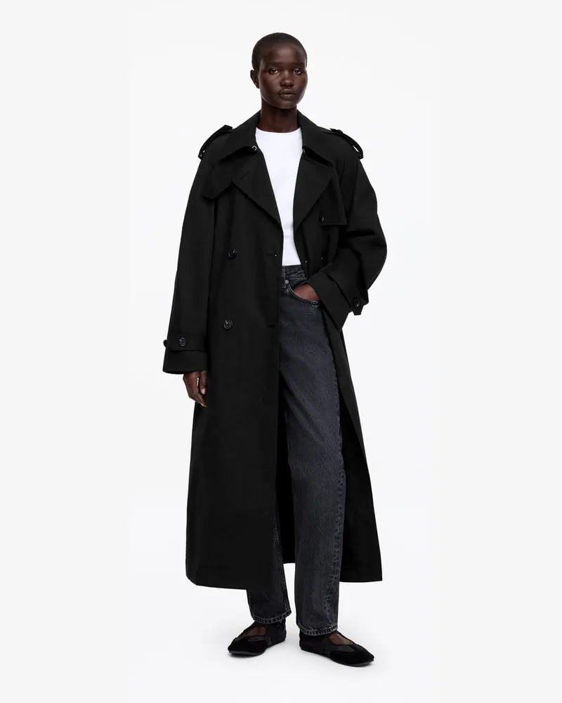 Arket Oversize-Trenchcoat -Schwarz Schwarz