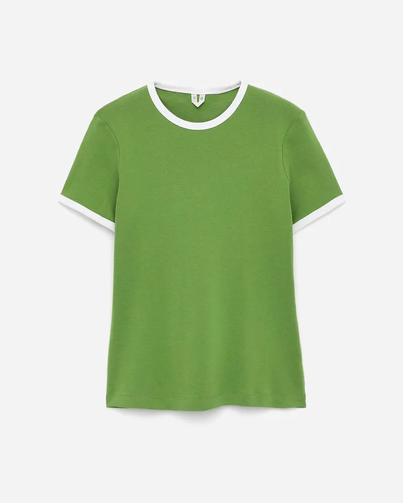 Arket Geripptes T-Shirt -Grün Grün