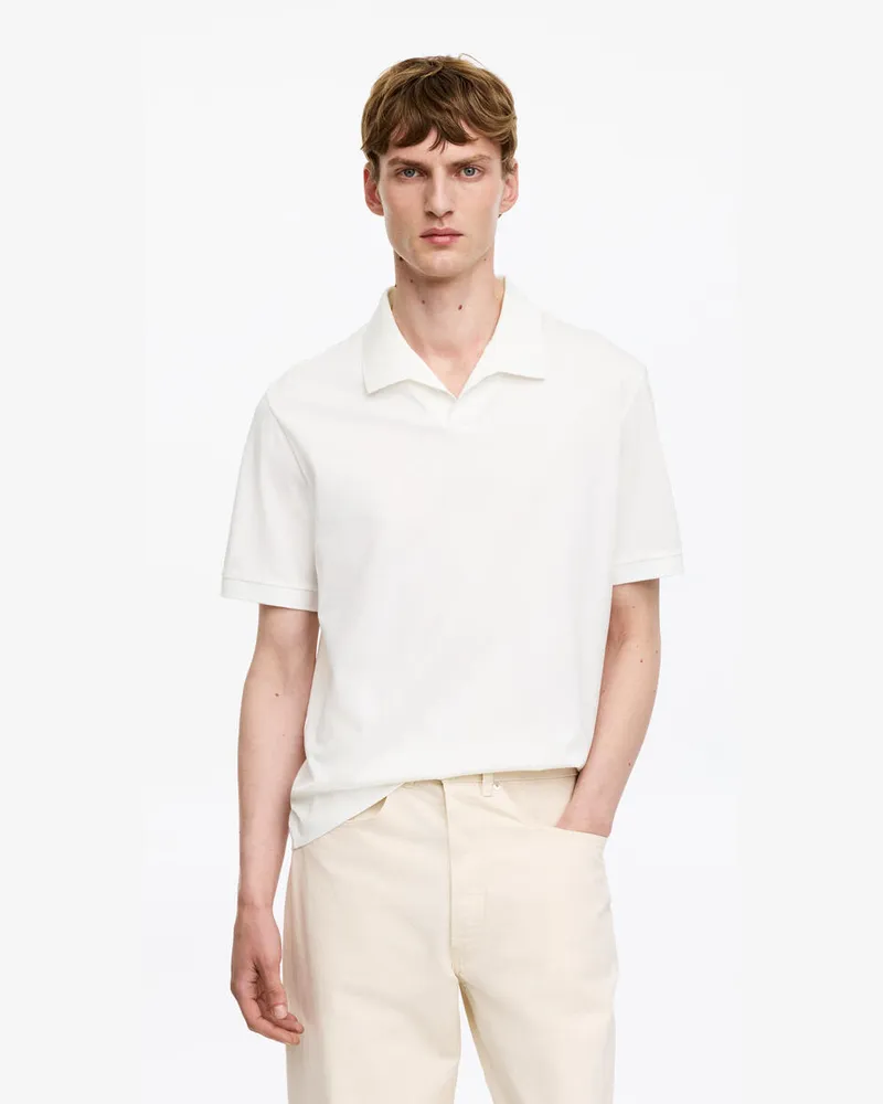 Arket Kurzärmliges Poloshirt -Weiß Weiß