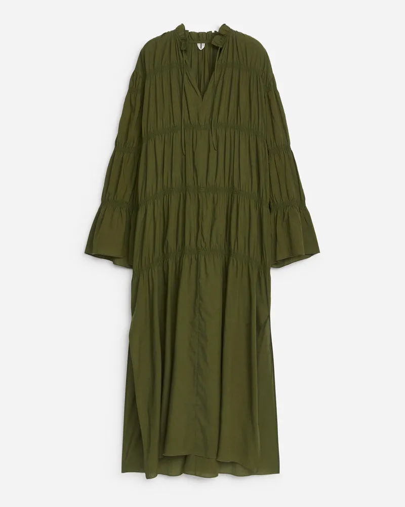 Arket Gesmoktes Maxikleid -Grün Grün