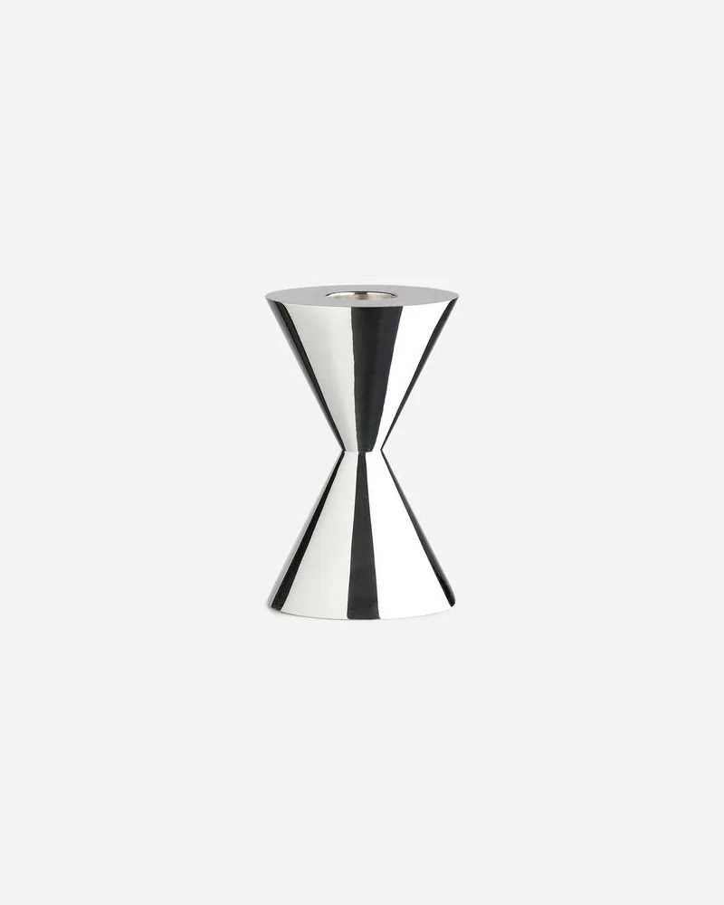 Arket Versilberter Kerzenständer, 9 Cm - Silberfarben Silber