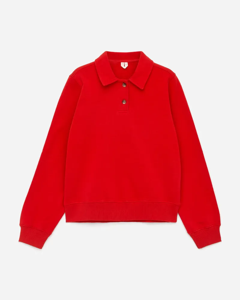 Arket Poloshirt Aus Frottee - Rot Rot