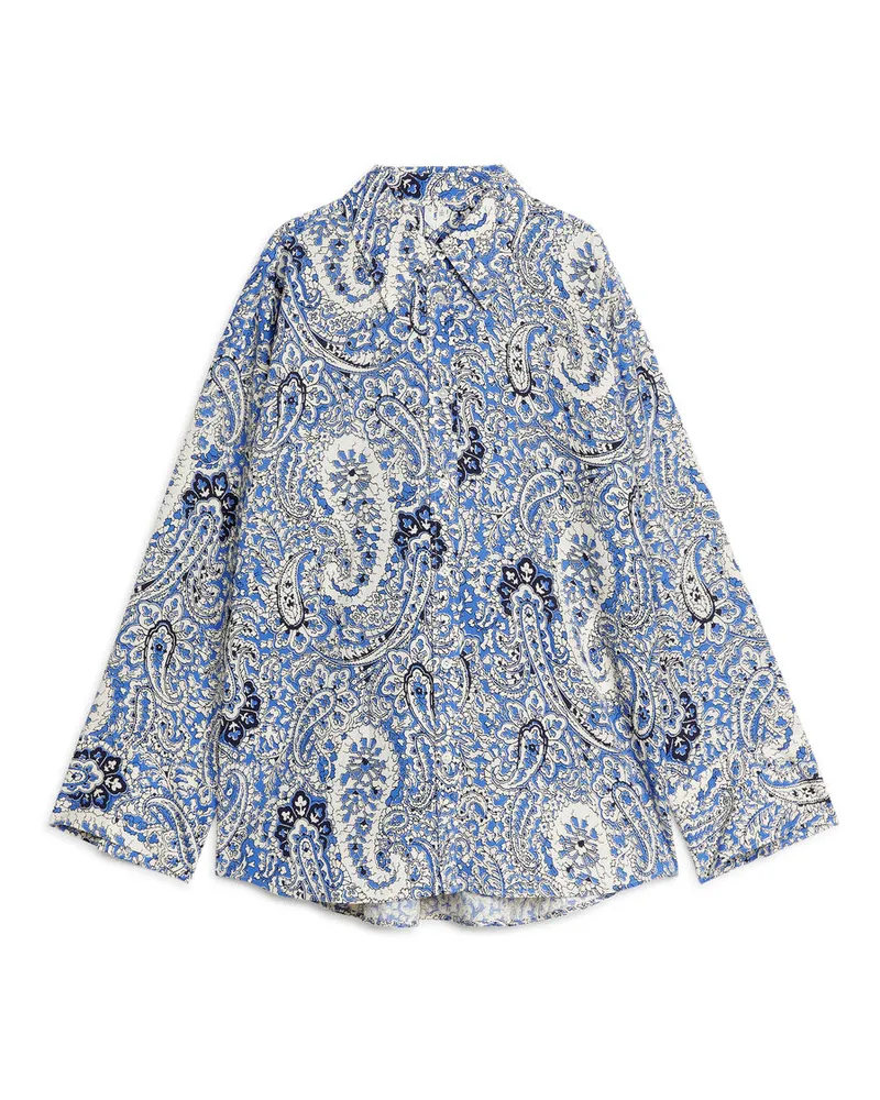 Arket Legeres Hemd Mit Paisleymuster -Blau Blau