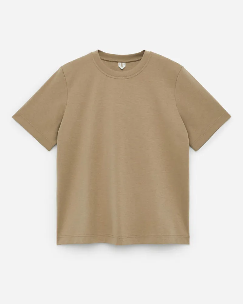 Arket Pearl Interlock-T-Shirt - Grün Taupe