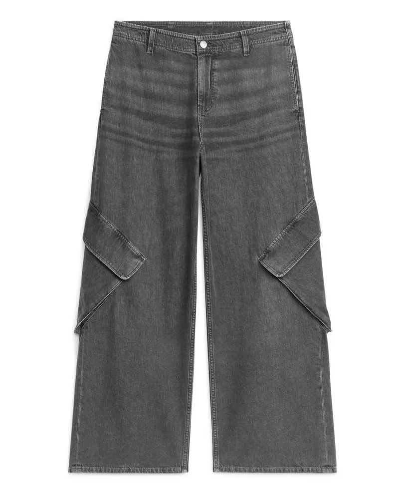 Arket Cargohose Aus Denim - Grau Verwaschenes