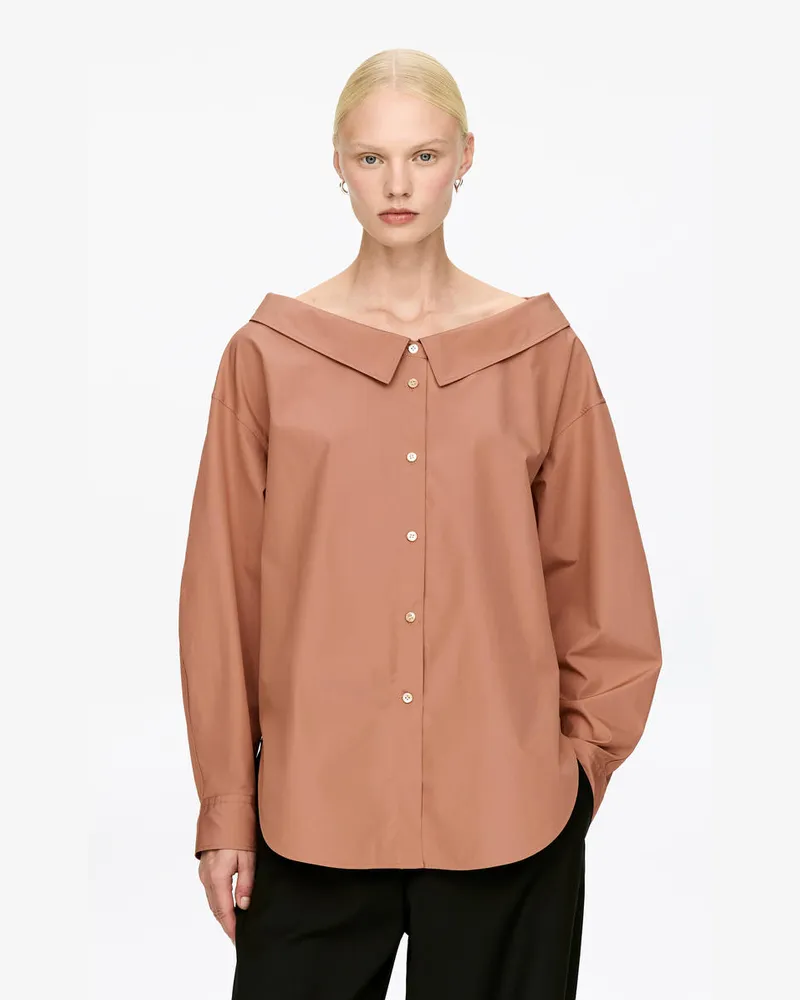 Arket Bluse Mit Weitem Ausschnitt -Rosa Rosa