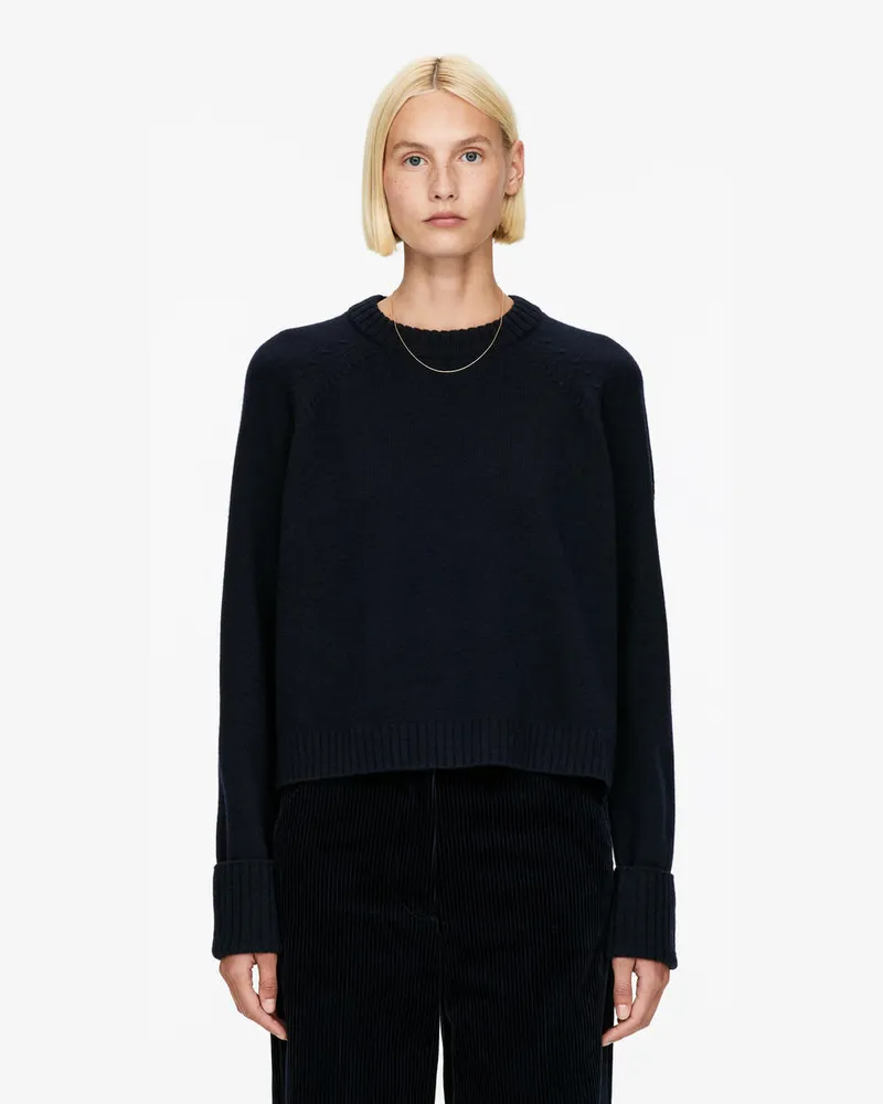 Arket Wollpullover Mit Umgeschlagenen Ärmeln -Blau Blau