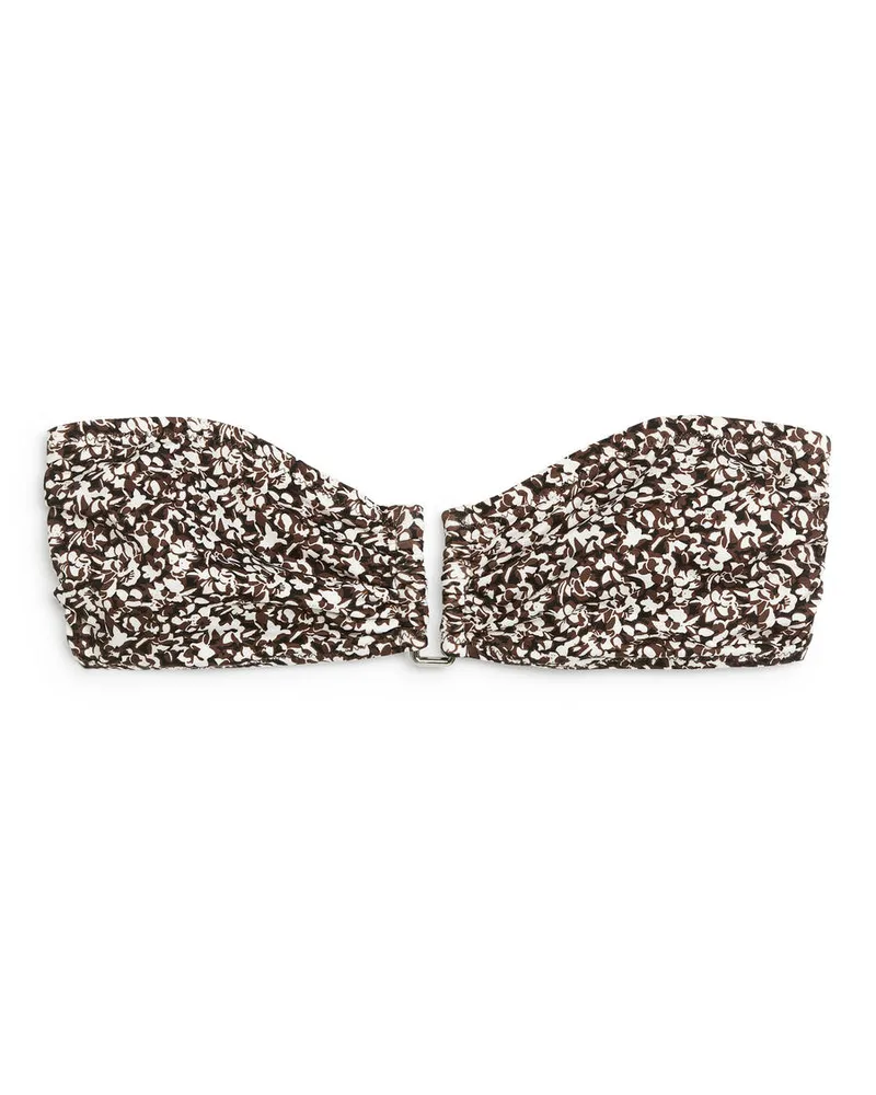 Arket Bandeau-Bikinioberteil - Braun|Weiß|Mehrfarbig Weiß
