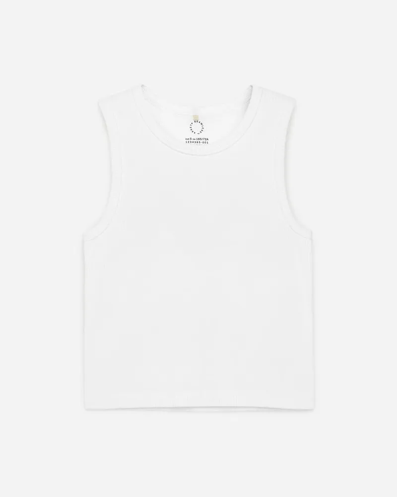 Arket Nahtloses, Geripptes Tanktop - Weiß Weiß
