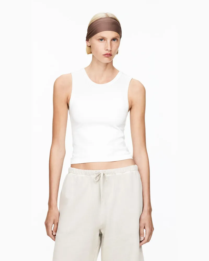 Arket Nahtloses Geripptes Tanktop -Weiß Weiß