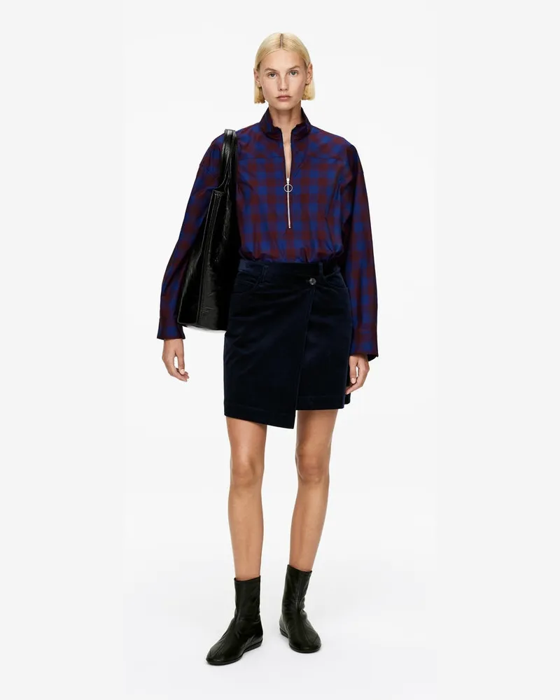 Arket Wickelrock Aus Cord -Blau Blau