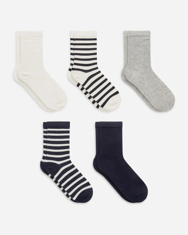 Arket Baumwollsocken, 5Er-Pack - Blau|Beige|Mehrfarbig Dunkelblau