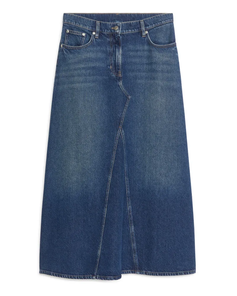 Arket Maxi-Jeansrock - Blau Mittelblau