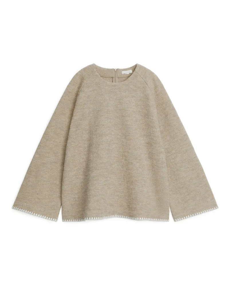 Arket Sweatshirt Aus Koch- Und Baumwolle - Beige|Mehrfarbig Hafer