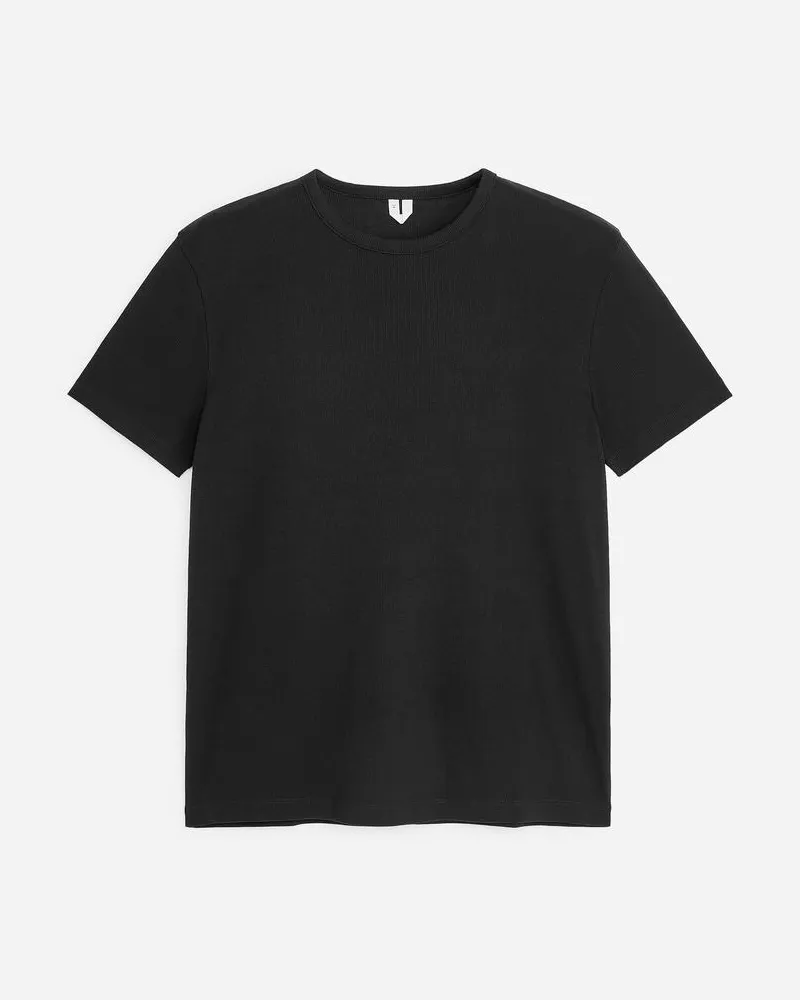 Arket Körpernahes T-Shirt -Schwarz Schwarz