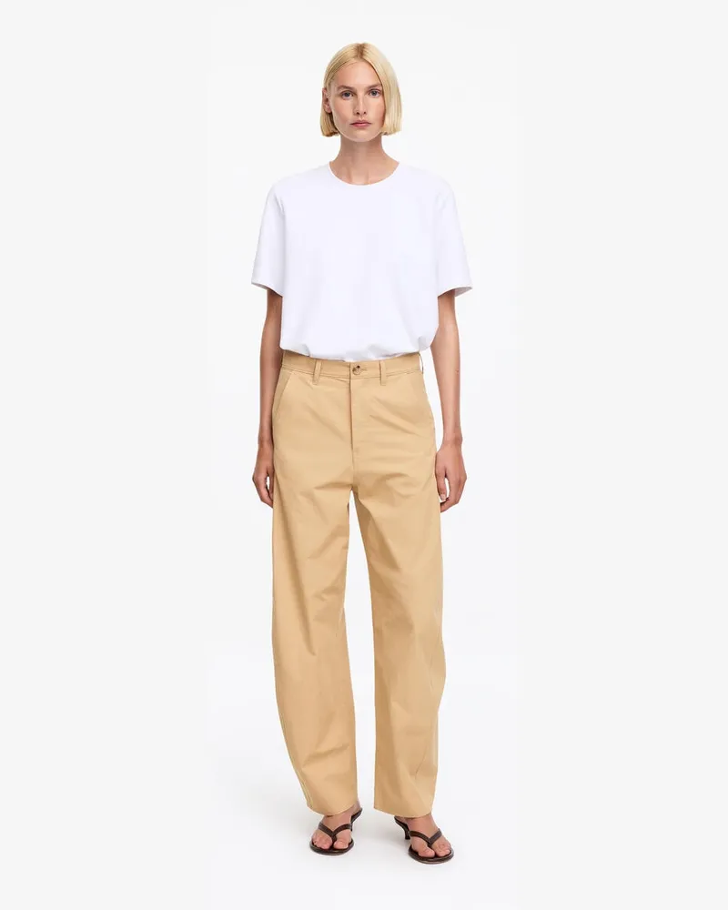 Arket Hose Mit Barrel Leg -Beige Beige