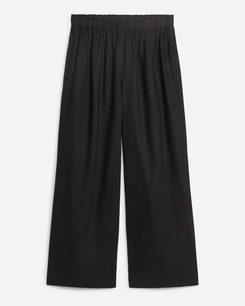 Arket Weite Leinenhose -Schwarz Schwarz
