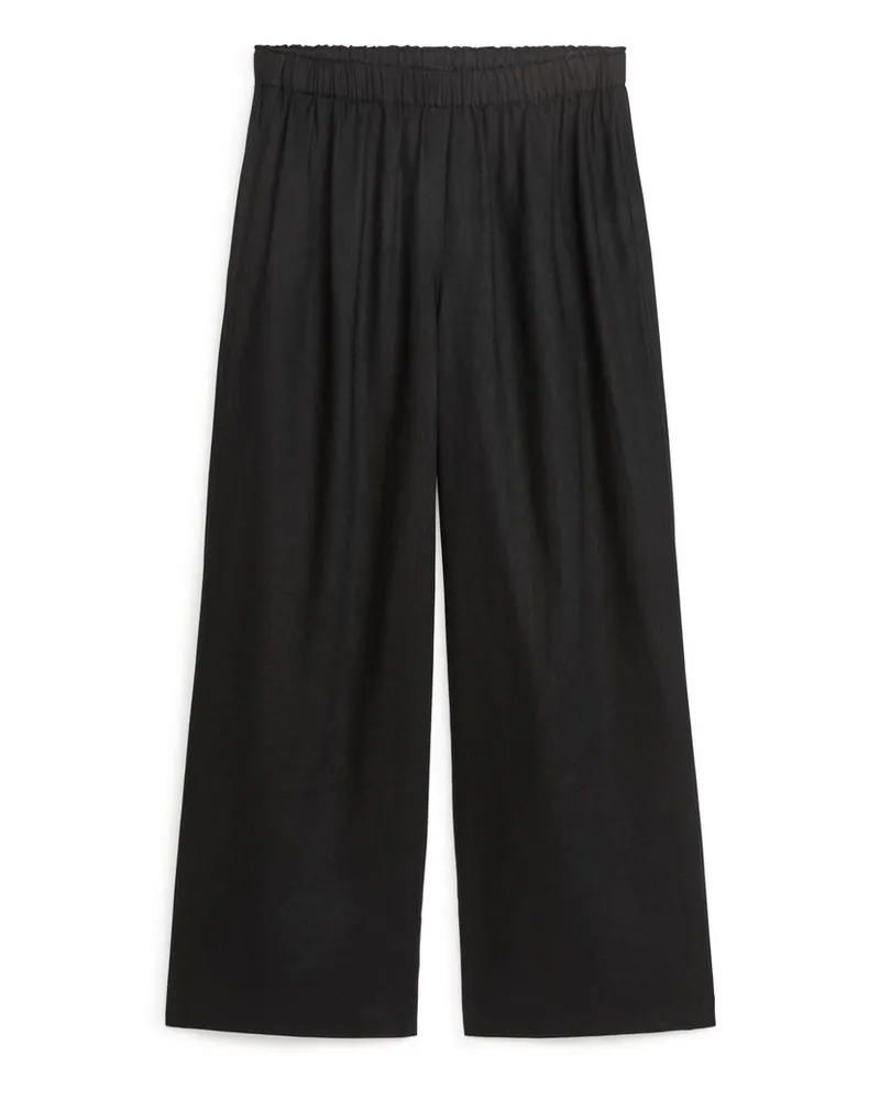 Arket Weite Leinenhose - Schwarz Schwarz