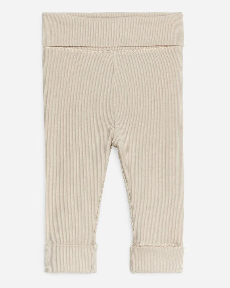 Arket Breit Gerippte Leggings Für Neugeborene -Beige Beige