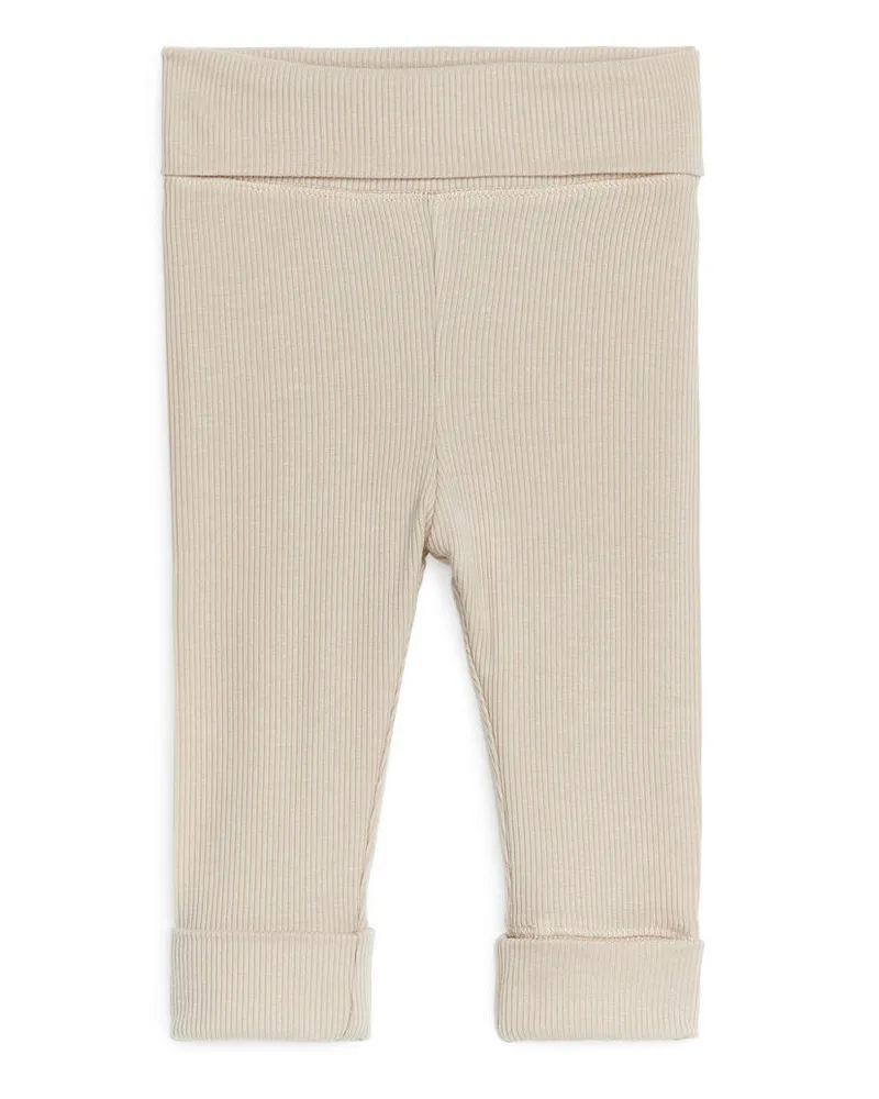 Arket Breit Gerippte Leggings Für Neugeborene - Beige Beige