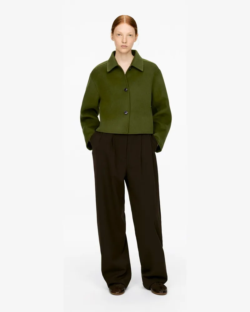 Arket Doubleface-Overshirt Aus Wollmischung -Grün Grün
