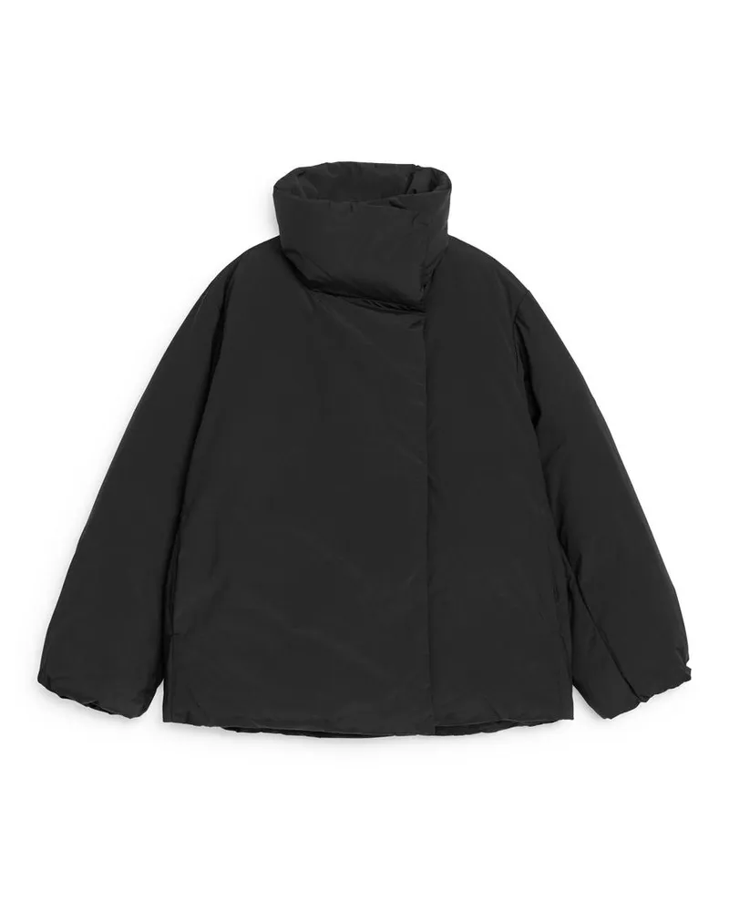 Arket Upcycled Down™ Jacke Mit Hohem Kragen - Schwarz Schwarz