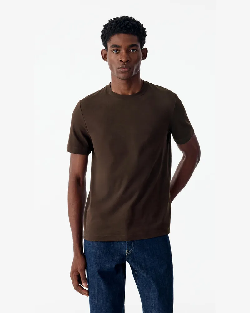 Arket Interlock-T-Shirt Mit Normaler Passform -Braun Braun
