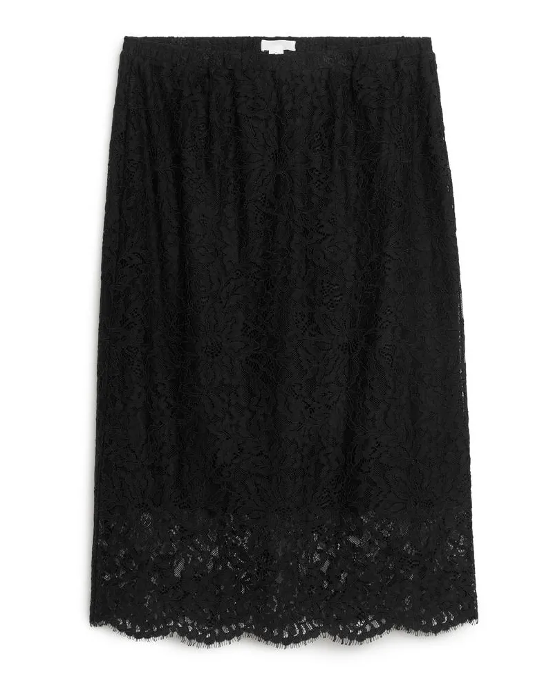Arket Midirock Aus Spitze - Schwarz Schwarz