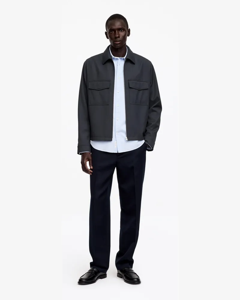 Arket Lockere Jacke Aus Wollmischung -Blau Blau