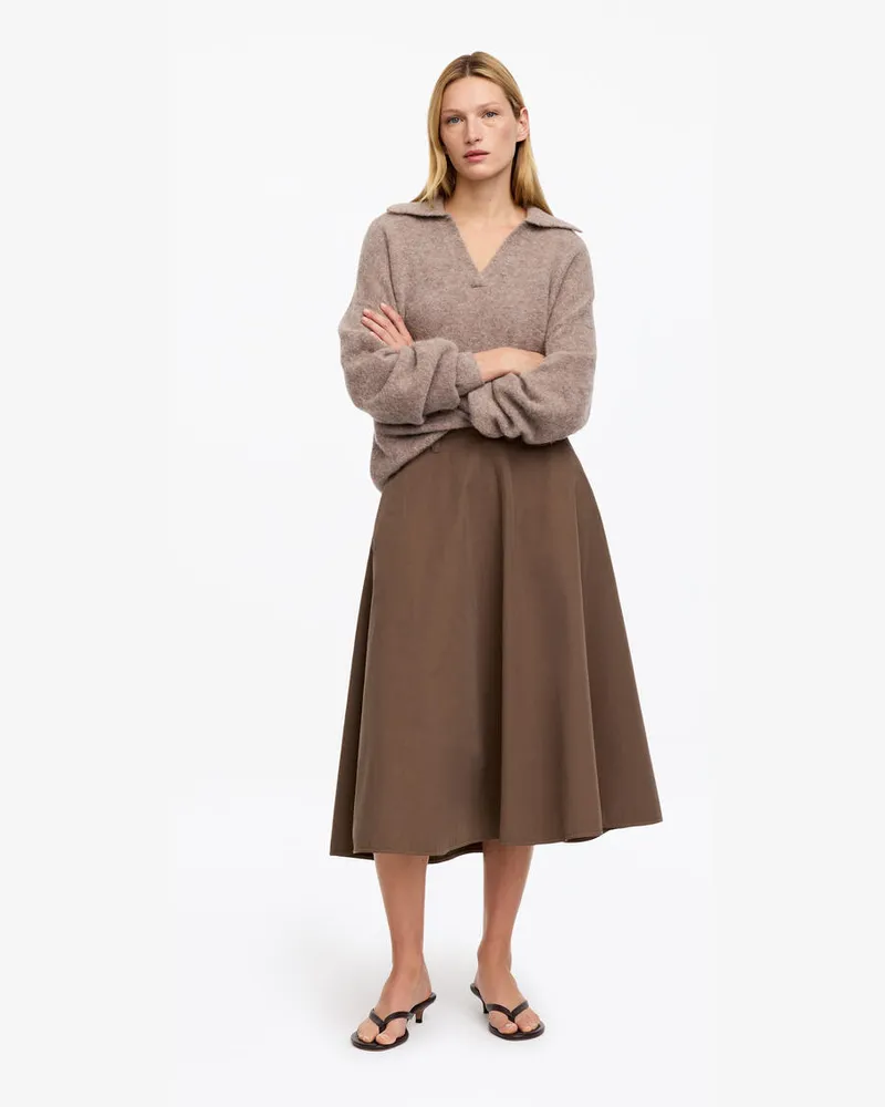 Arket Tellerrock Aus Baumwolle -Beige Beige