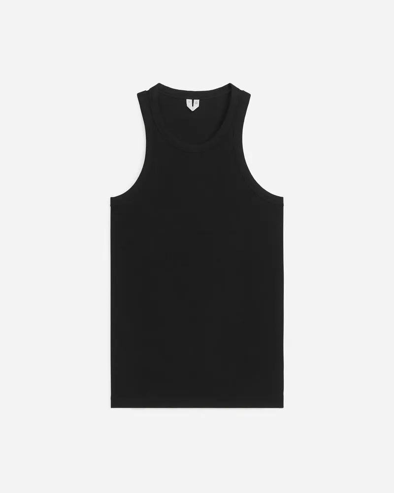 Arket Rippenträgerhemd Mit Racerback - Schwarz Schwarz