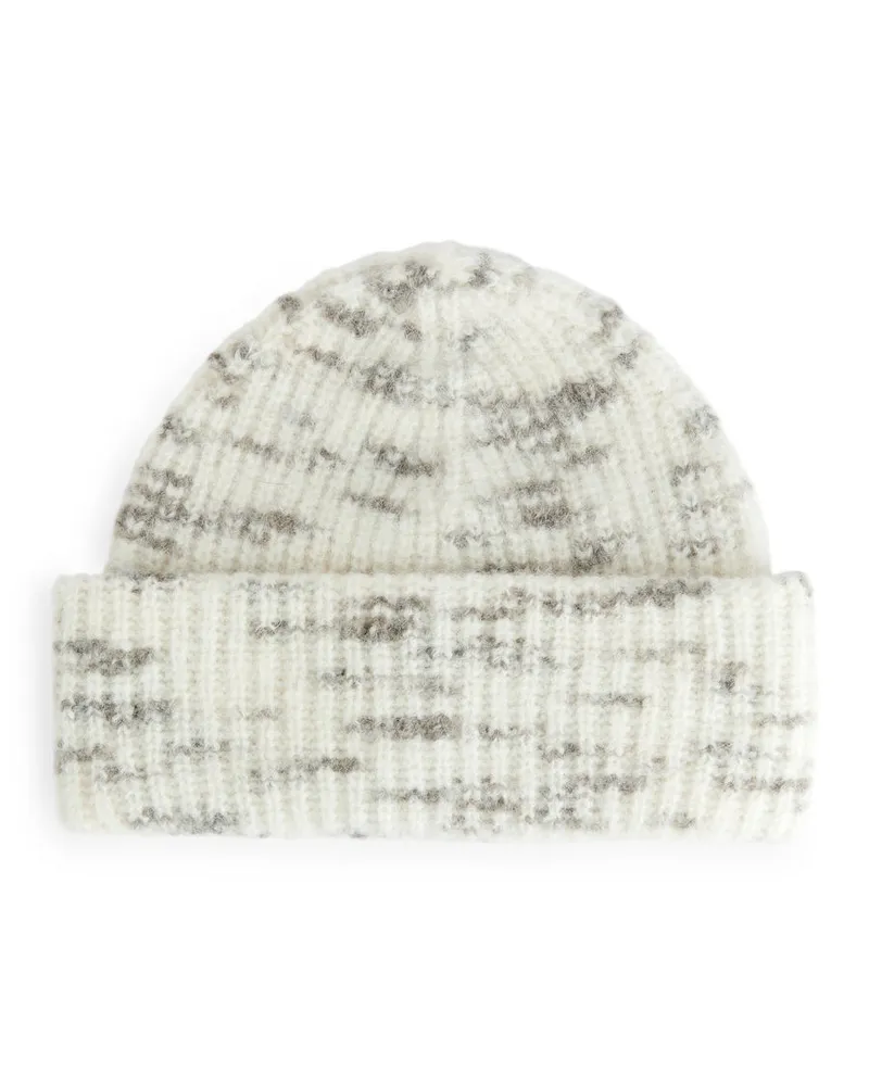 Arket Dicke Beanie Mit Space-Dye-Färbung - Beige|Weiß|Grau|Mehrfarbig Weiß