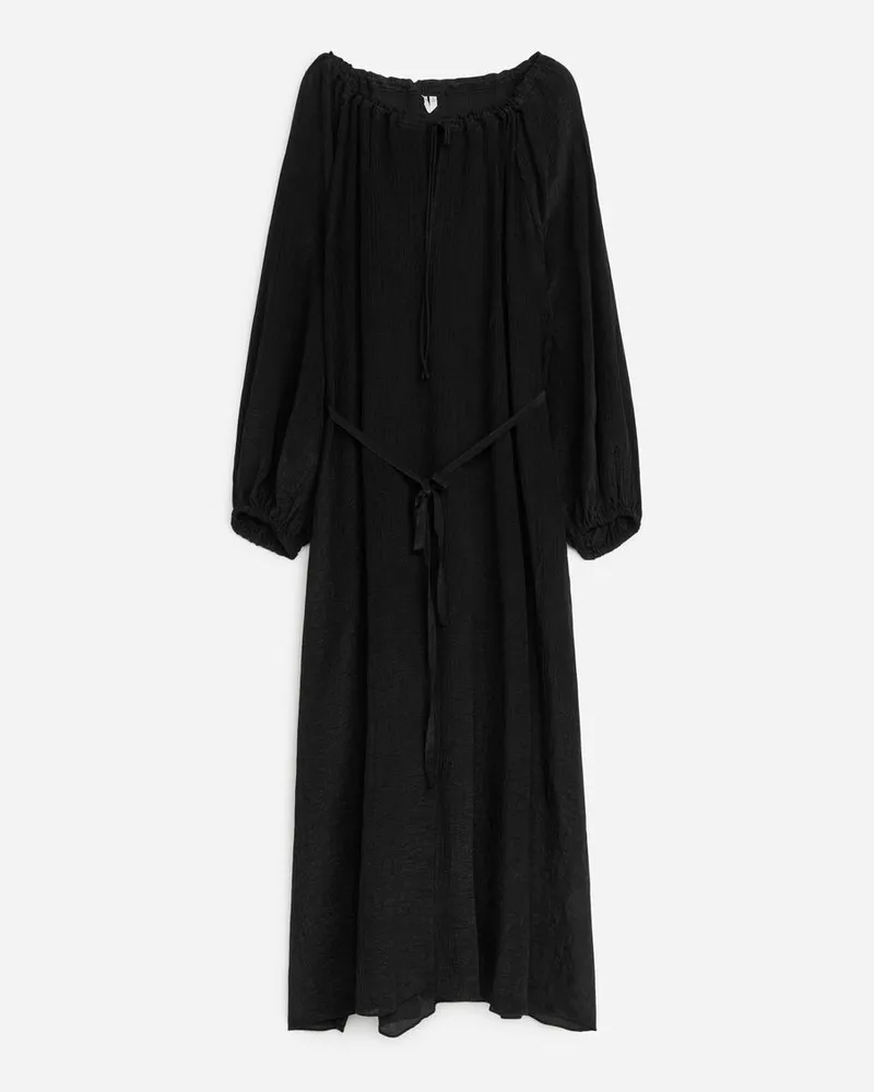 Arket Maxikleid Mit Bindebändern -Schwarz Schwarz