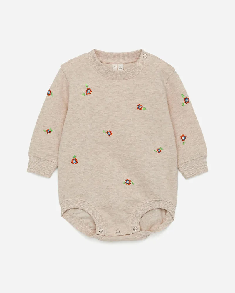 Arket Sweatshirt-Strampler Mit Stickerei - Beige Beige
