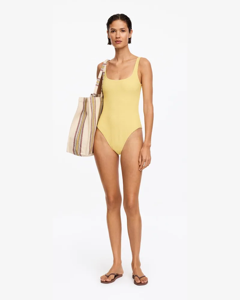 Arket Strukturierter Badeanzug -Gelb Gelb