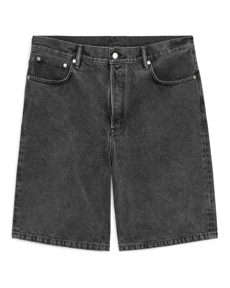 Arket Lockere Jeansshorts - Grau Dunkelgrau
