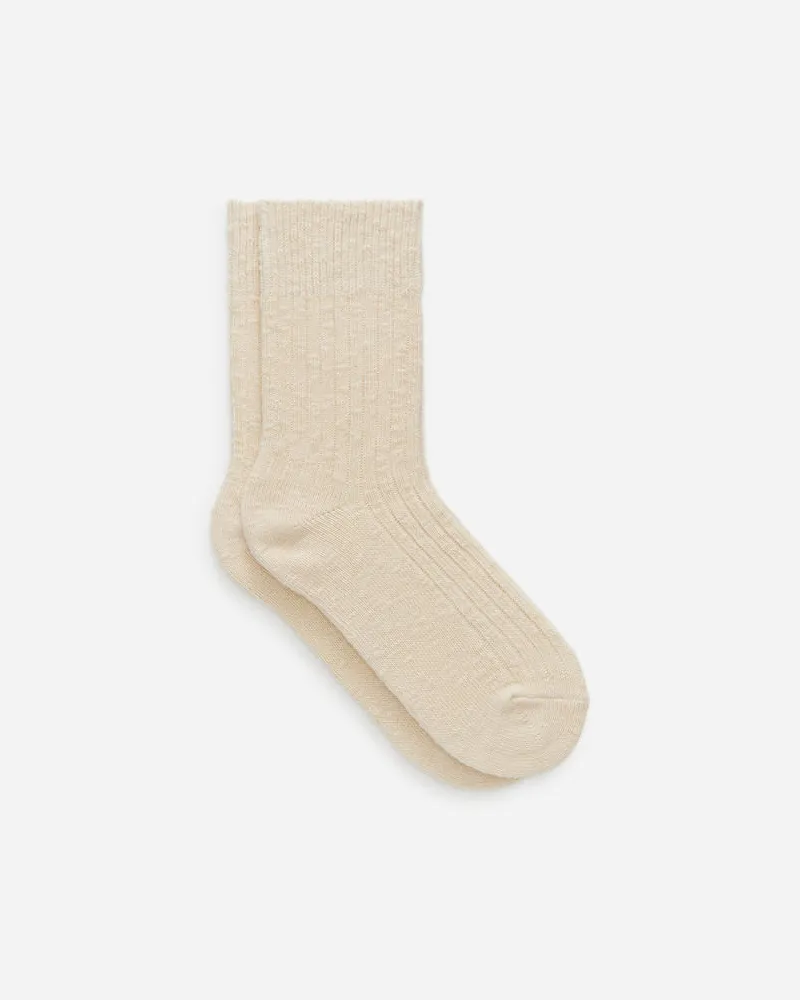 Arket Grobe Stricksocken - Beige|Weiß Cremeweiß