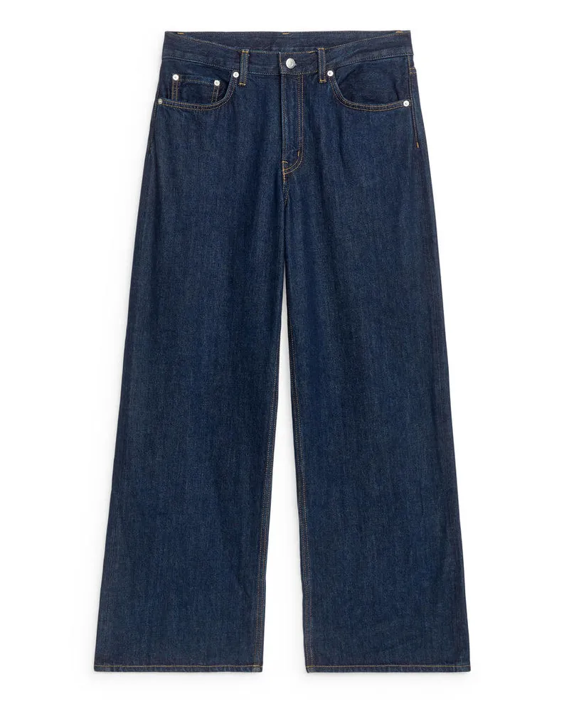 Arket Cloud Low Loose Jeans Dunkelblau